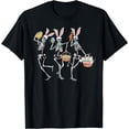 thumbnail image 1 of Skeleton Bunny Basket Hippie Eggs Rabbit Carrot Easter Day T-Shirt, 1 of 3