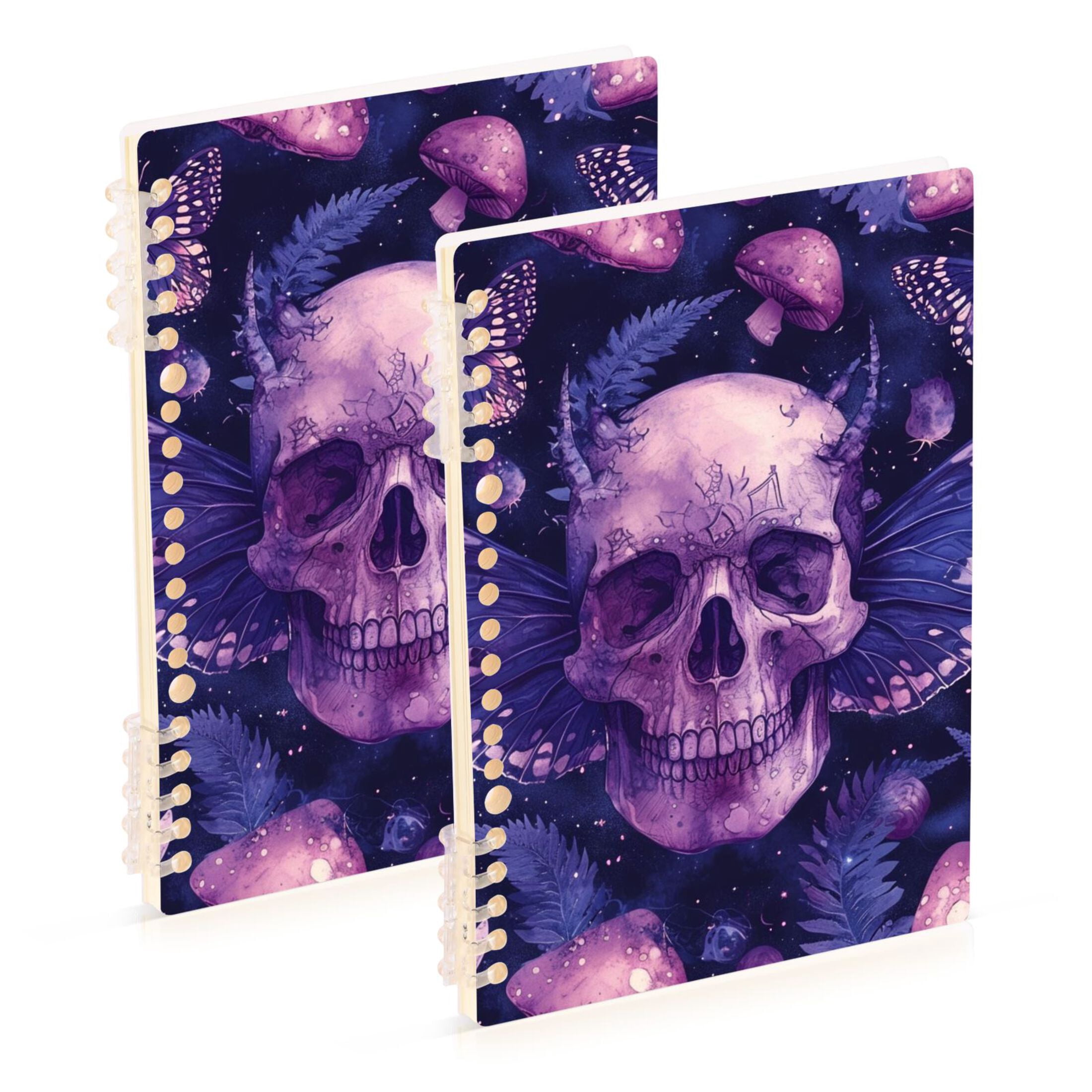 Strangle Notebook Skeleton Butterflies Mushrooms Ring Binder Notebook Journey Note Diary ...