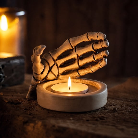 Skeleton Candle Holder, Resin Skull Hand Candle Holder, Halloween Gothic Decorations, Creative Home Interior Decorations, Resin Candlestick, Witch Finger for Home Decor
