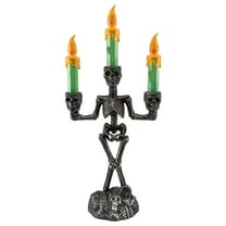 Skeleton Candle Lamp-Halloween Decorations-Halloween Skeleton Candelabra Decorations Led Light Up Candle Holder with Flashing Colored Theme for Home Tabletop