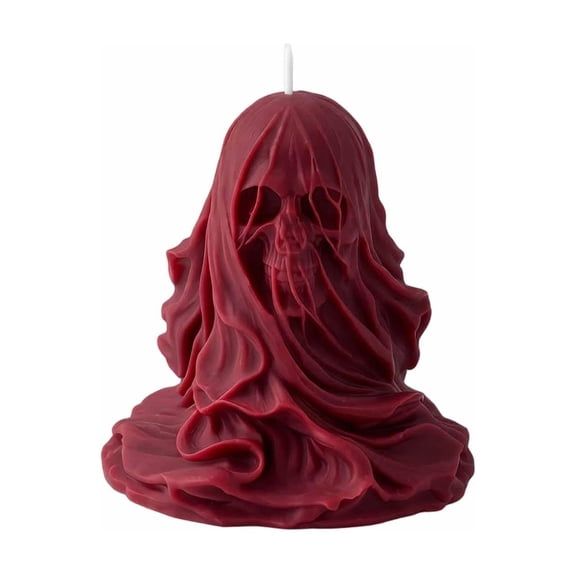 Skeleton Candle Red Wax Sculpture for Halloween Home Party Decor