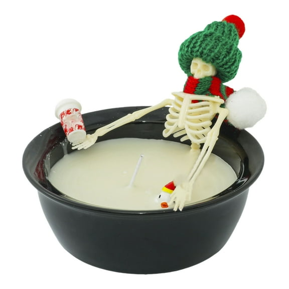 Skeleton Candles In Skeleton Bath-Halloween Decorations-Halloween Skeleton Candle Lounging In a Cozy Skeleton Designs for Farmhouse Skeleton Ideas Candles Decorate Home Bars Indoor Rooms Tables