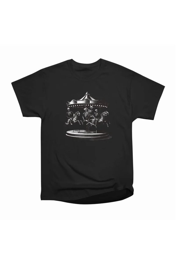 Skeleton Carousel T-Shirt Tee Gift For Him Merch For Her Apparel For Friend