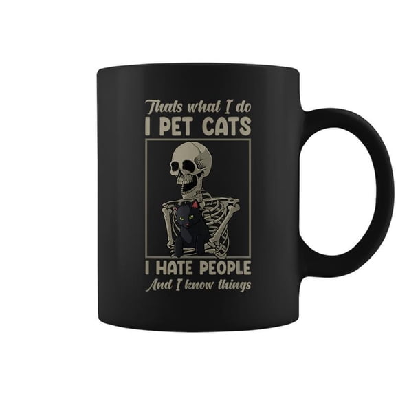 Skeleton Cat Kitten Lover Grumpy Skull Kitty Pet Owner Coffee Mugs