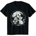 thumbnail image 1 of Skeleton Cat Skull Kitty Cute Goth Halloween Costume T-Shirt for Men Women Kids, 1 of 7