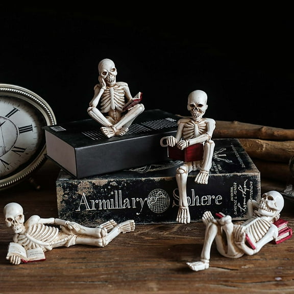Skeleton Character Reading A Book Modelling Resin Ornaments Halloween Personalised Crafts Personalised Toys