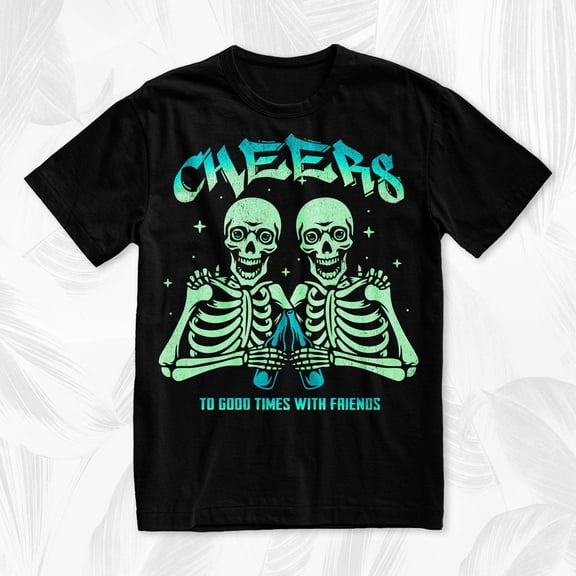 Skeleton Cheers T-Shirt, Graphic Tees for Men/Women
