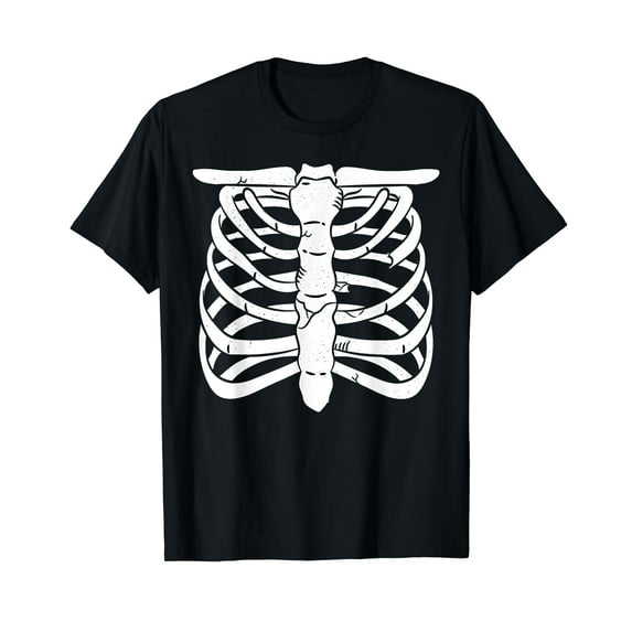 Skeleton Chest Cage with Broken Rib Chest Cage T-Shirt