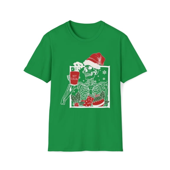Skeleton Christmas, Gildan Unisex Softstyle T-Shirt, Graphic Tee, S-3XL