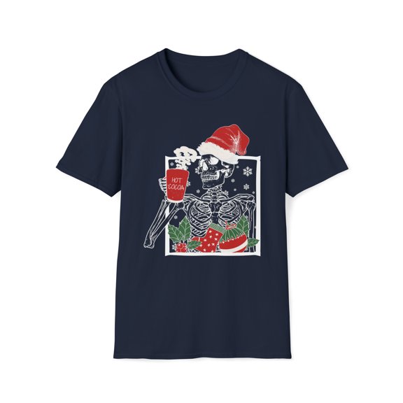 Skeleton Christmas, Gildan Unisex Softstyle T-Shirt, Graphic Tee, S-3XL