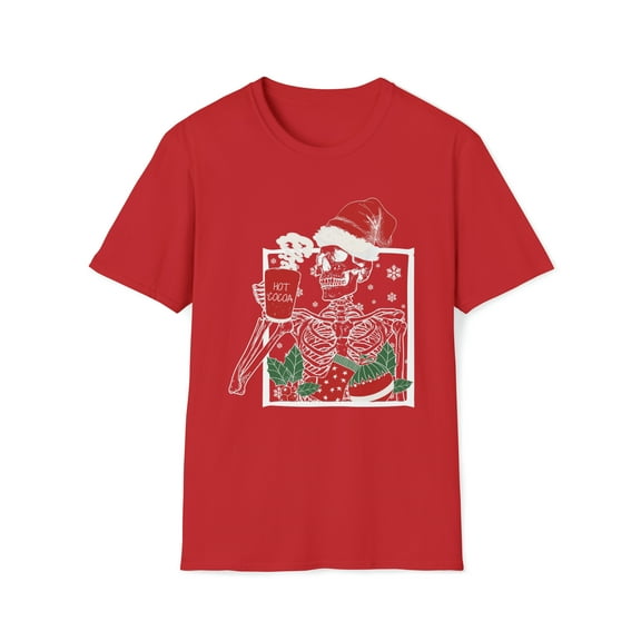 Skeleton Christmas, Gildan Unisex Softstyle T-Shirt, Graphic Tee, S-3XL