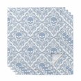thumbnail image 1 of Skeleton Cloth Napkins, Light Blue Horror Skull Abstract Patterned Washable and Reusable Dinner Napkins Set of 4, Table Napkin for Kitchen Party Birthday Wedding Hotel Housewarming 20"x20", 1 of 9