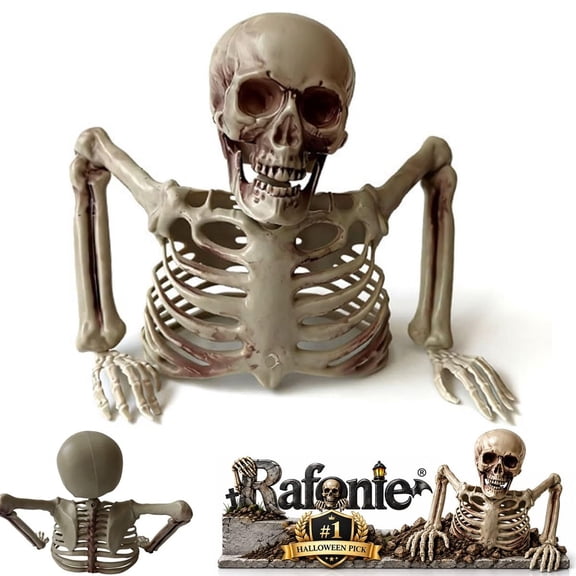 Skeleton Coming Out of the Ground Groundbreaker Half Body Halloween Decor,Ground Breaker Skeleton Prop, Outdoor Lawn Graveyard Decoration, Haunted-House Accessory