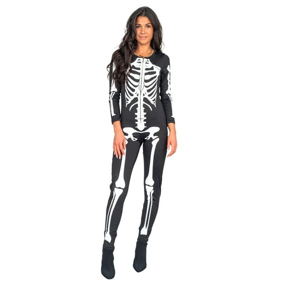 Skeleton Costume Jumpsuit Women's Halloween Costume Glow in the Dark Cosplay