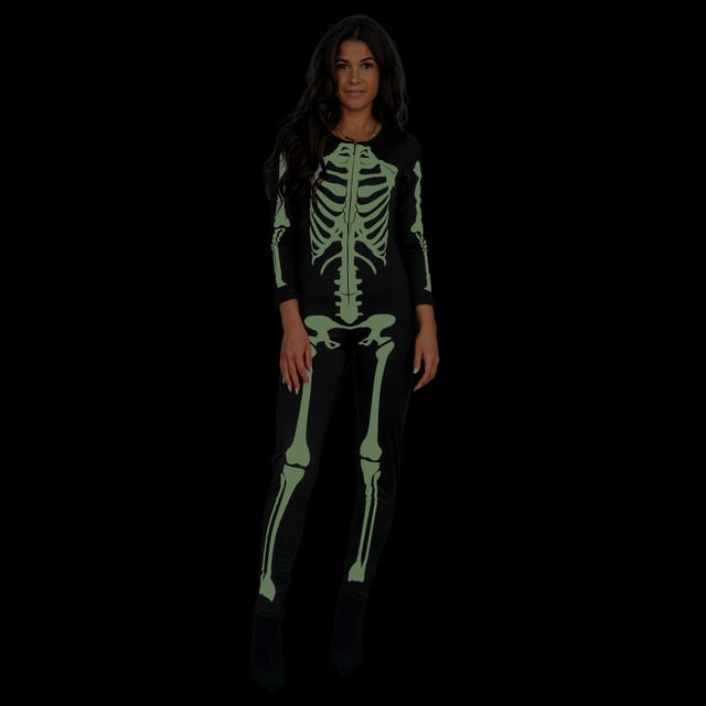 Skeleton Costume Jumpsuit Women's Halloween Costume Glow in the Dark Cosplay