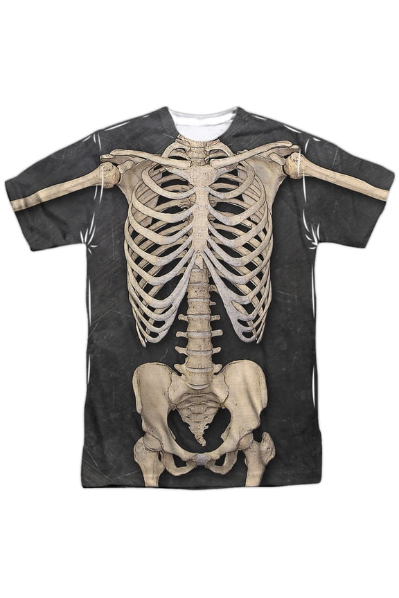 Skeleton Costume Mens Short Sleeve Sublimation Shirt