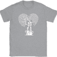 thumbnail image 1 of Skeleton Couple T-Shirt Funny Halloween Fall Skull Witch Spooky Tee - Heather Grey, M, 1 of 1