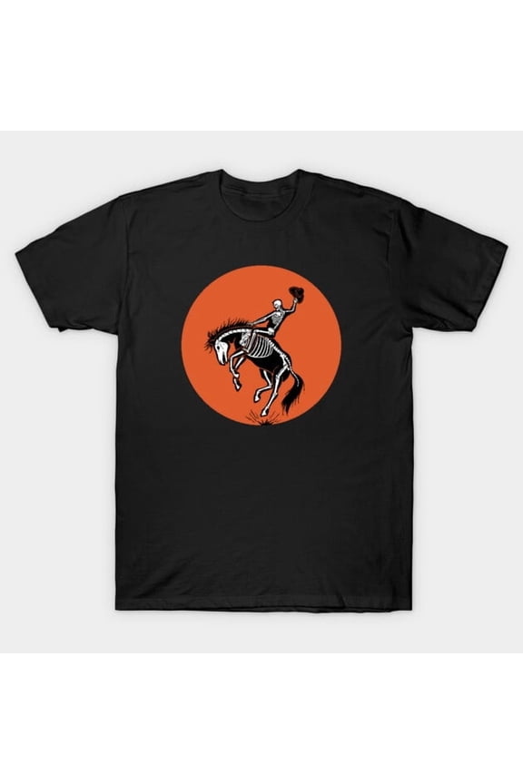 Skeleton Cowboy Funny Retro Western Halloween Bones Gunslinger Undead G4643 T-Shirt, for men and women, Up to Size 5XL