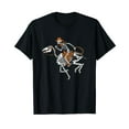 thumbnail image 1 of Skeleton Cowboy Riding Horse Halloween Rider Costume Men T-Shirt Black Tee, 1 of 5