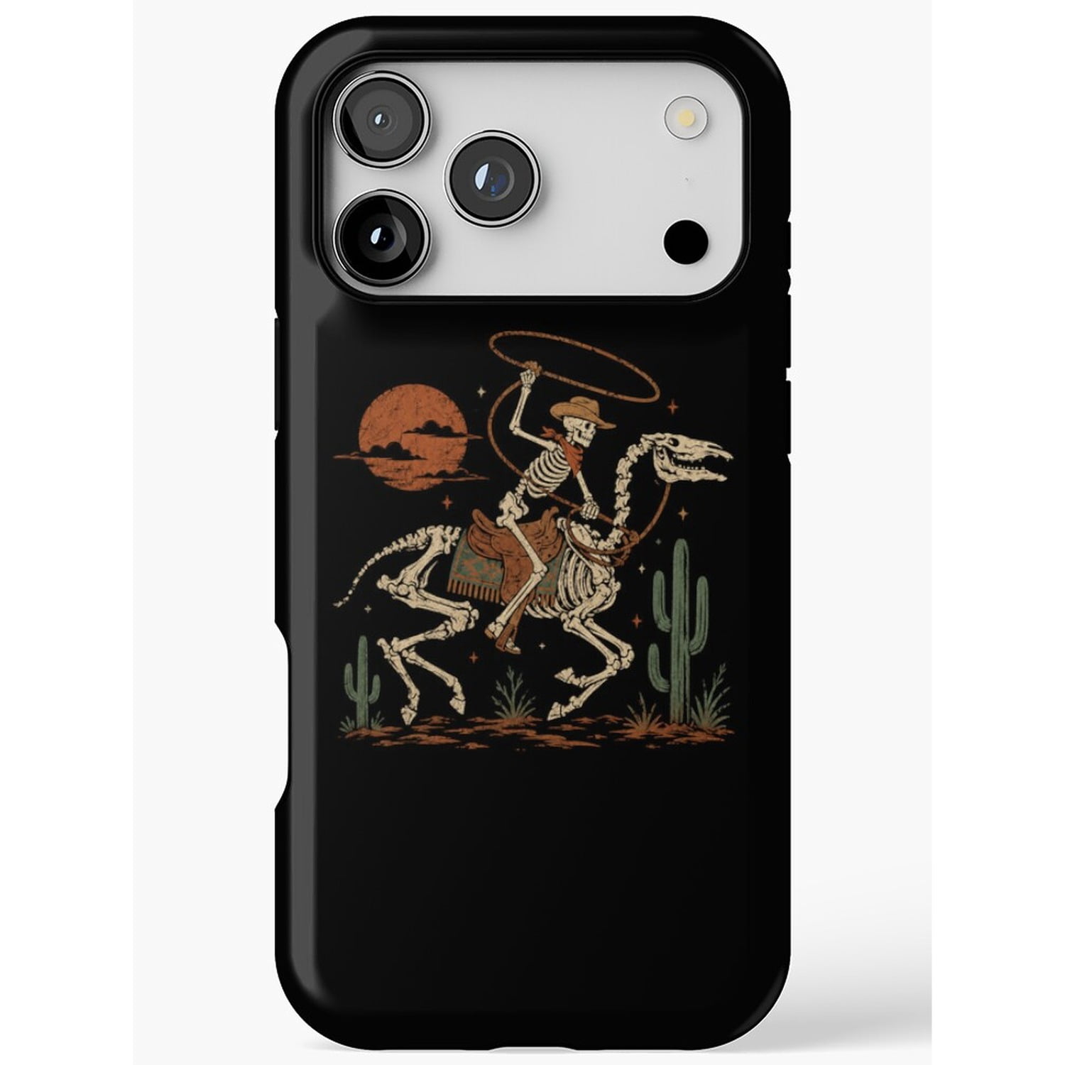 Cell Phone Case Rodeo Skeleton Cowboy Rodeo Desert Tough Case for Apple iPhone, Polycarbonate ...
