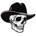 thumbnail image 1 of Skeleton Cowboy Skull Patch Western Bones Rodeo Embroidered Iron On, 1 of 2