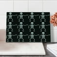 thumbnail image 1 of Skeleton Cutting Board, Simple Monochrome Pattern of Pointing Funny Spooky Halloween, Decorative Tempered Glass Cutting and Serving Board, in 3 Sizes, by Ambesonne, 1 of 5