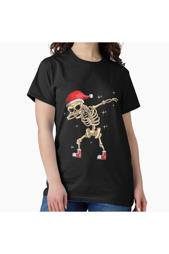Skeleton Dab Gift Festive Holiday Christmas Dance Men Women Fun Unisex T-Shirt, up to size 5XL