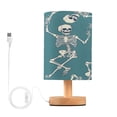 thumbnail image 1 of Skeleton Dancing Bedside Table Lamp Desk Warm Lights with USB Charging Port Cylinder LED Lamps for Bedroom Living Room Office, 1 of 7