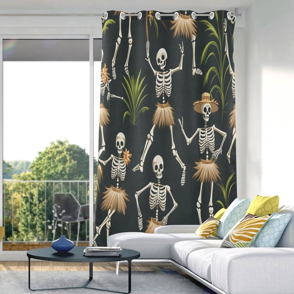 Skeleton Dancing Blackout Curtains 84"x42" Thermal Insulated Curtain 1 Panel