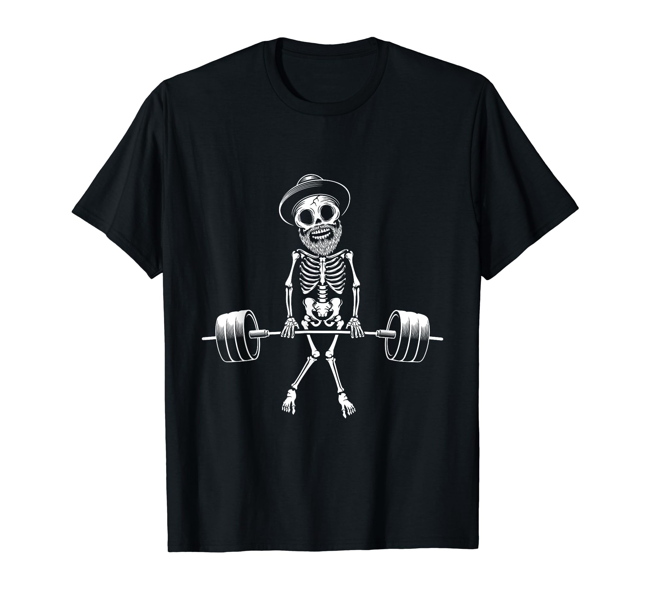 Skeleton Deadlift Lazy Halloween Costume Gym Workout Lifting TShirt