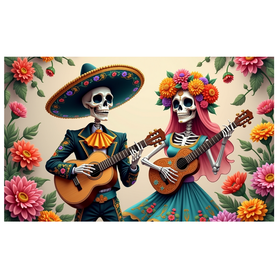 Skeleton Decoration Day of the Dead Fiesta Flowers Indoor Celebration for Party Event Decor Art Festival
