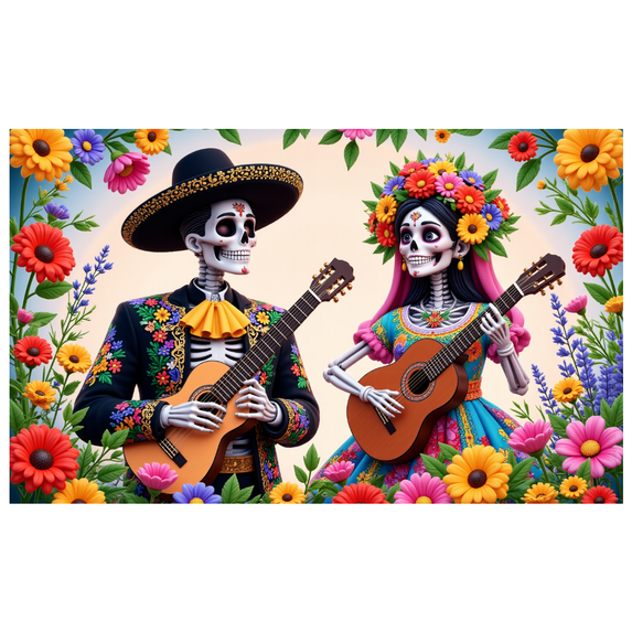 Skeleton Decoration Day of the Dead Fiesta Flowers Indoor Celebration for Party Event Decor Art Festival