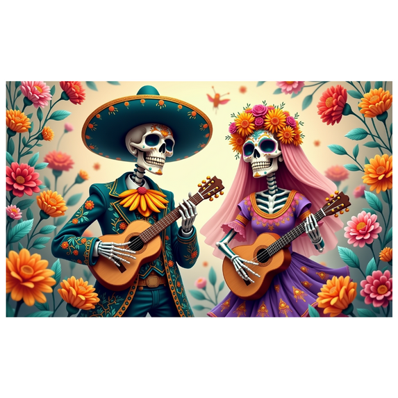 Skeleton Decoration Day of the Dead Fiesta Flowers Indoor Celebration for Party Event Decor Art Festival