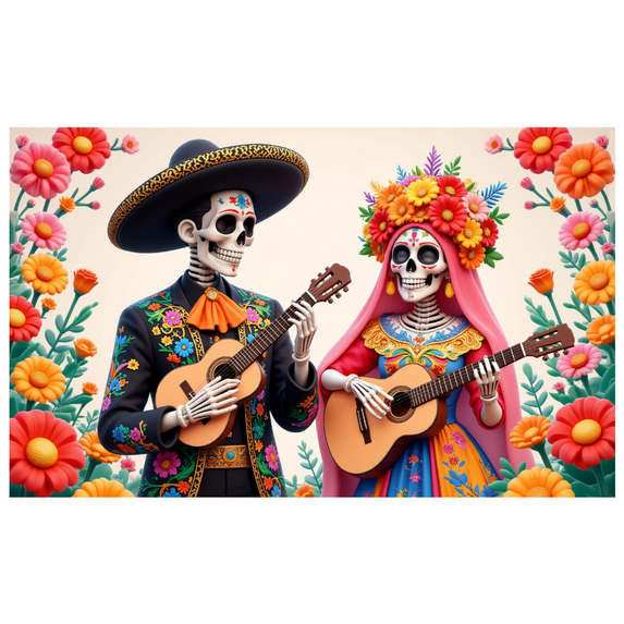 Skeleton Decoration Day of the Dead Fiesta Flowers Indoor Celebration for Party Event Decor Art Festival
