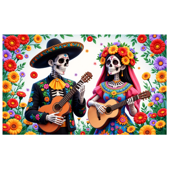 Skeleton Decoration Day of the Dead Fiesta Flowers Indoor Celebration for Party Event Decor Art Festival