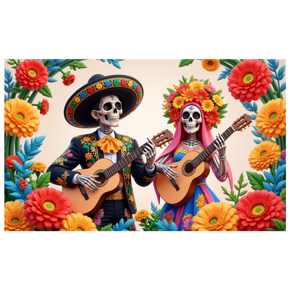 Skeleton Decoration Day of the Dead Fiesta Flowers Indoor Celebration for Party Event Decor Art Festival