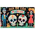 thumbnail image 1 of Skeleton Decoration Day of the Dead Skull Design RIP Tombstone Halloween for Party Decoration Indoor Event Celebration, 1 of 7