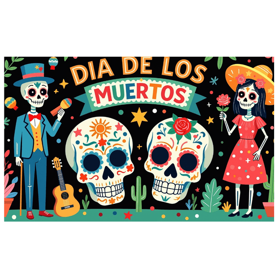 Skeleton Decoration Day of the Dead Skull Design RIP Tombstone Halloween for Party Decoration Indoor Event Celebration