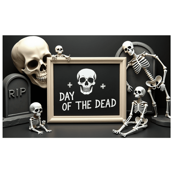 Skeleton Decoration Day of the Dead Skull Design RIP Tombstone Halloween for Party Decoration Indoor Event Celebration