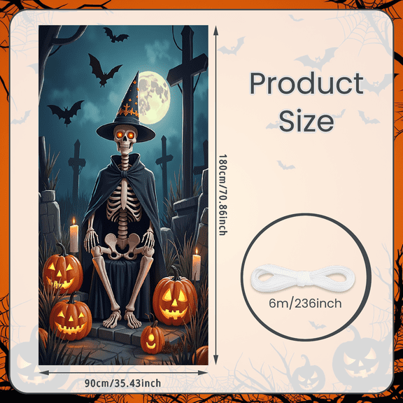 Skeleton Decoration Halloween Theme Pumpkin Decoration Spooky Atmosphere Skeleton for Halloween Party Celebration Outdoor Decor Trick or Treat