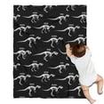 thumbnail image 1 of Skeleton Dinosaurs Labels Blanket,Comfortable Soft Flannel Throw Blanket,All Season,Warm Lightweight Blankets for Sofa Bed Couch Living Room Chair,30"x40", 1 of 4