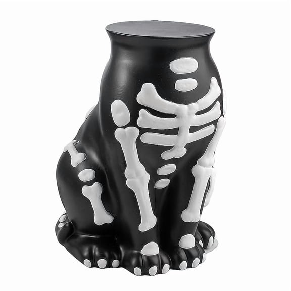 Skeleton Dog Blow Mold Pumpkin Stand Halloween Decor 10 in Tall Indoor / Outdoor Black