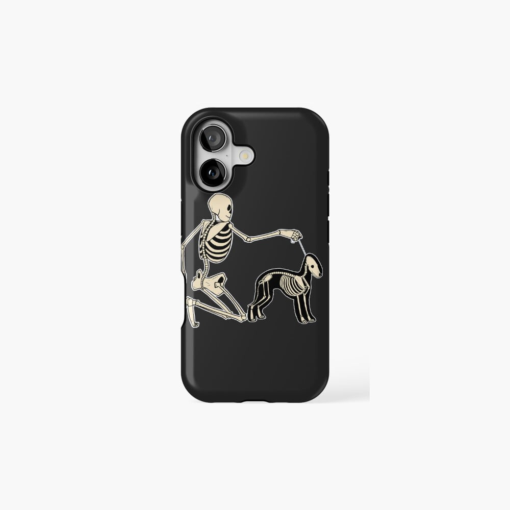 Skeleton Dog Handler Bedlington Terrier Cartoon Art Universal Phone ...
