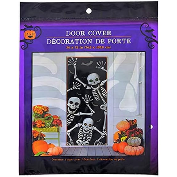 Skeleton Door Cover - Halloween Wall Decoration$$Garden & Patio