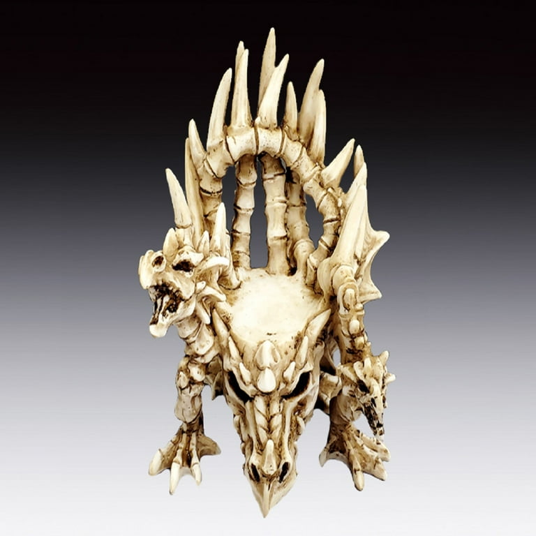 Skeleton Dragon Throne Chair Figurine 7 Inch Cream Walmart