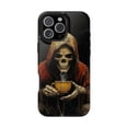 thumbnail image 1 of Skeleton Drinking Tea Coffee Cup Illustration Art Phone Case with iPhone 17 to 11 Pro Max, 1 of 2