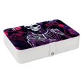 thumbnail image 1 of Skeleton Elegant PU Leather Jewelry Box with Removable Compartment and Earring Holder - Decorative Storage Box - Portable, 1 of 6