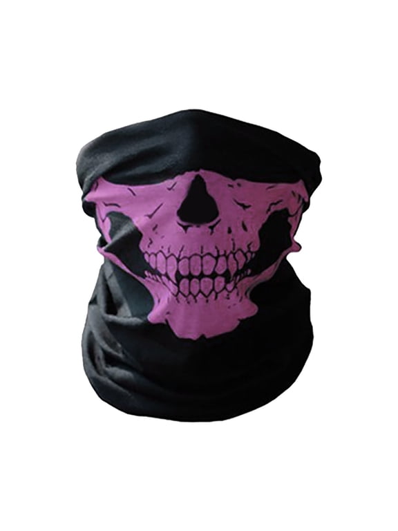 Skeleton Face Cover Halloween Cycling Face Mask for Running Hiking Biking (Purple 18.9x9.84 Inch)