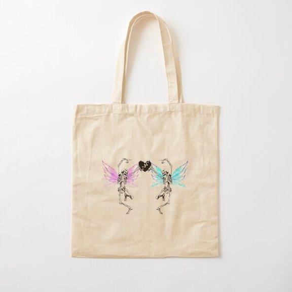 Skeleton Fairy Grunge Fairycore Aesthetic Gothic Cottagecore Cotton Tote Bag Canvas Tote Bag, Family Gift For Mother, Her