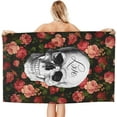 thumbnail image 1 of Skeleton Flower Ball Microfiber Sand Free Beach Towel Oversized Quick Dry Absorbent for Pool Swimming Bathroom Beach Towel 32x52 Inch, 1 of 14